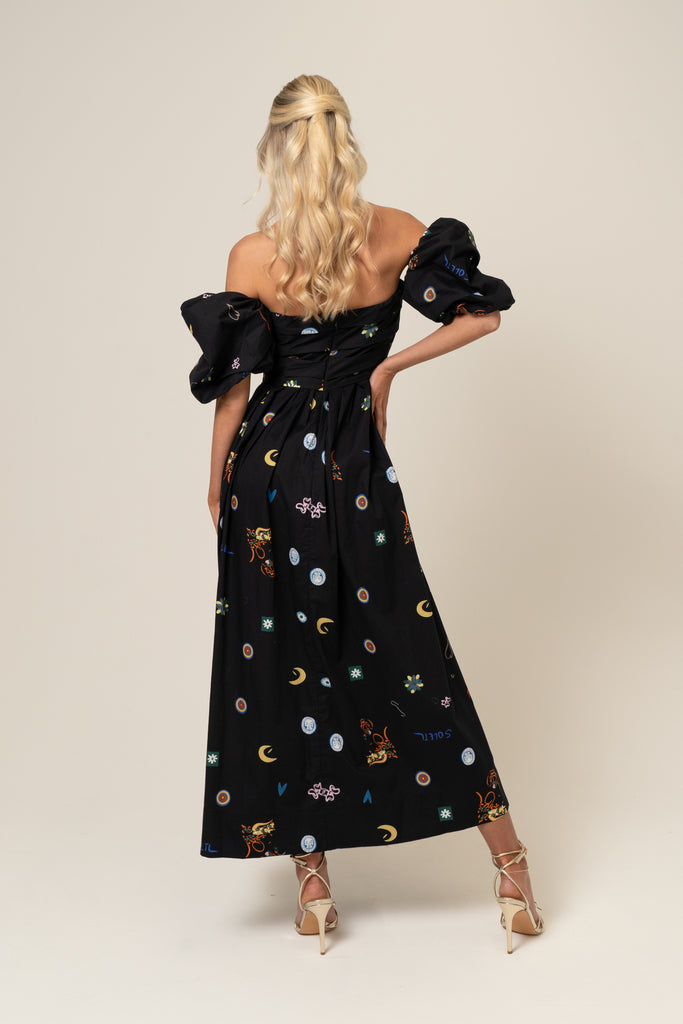 Dahlia Dress - Black Print